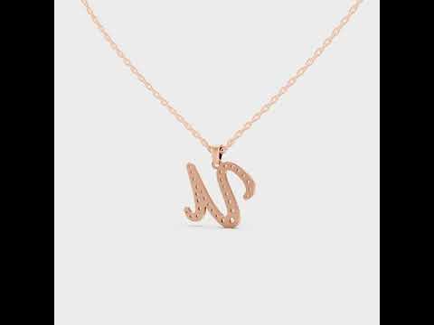  "U" Alphabet Lab Grown Diamond Pendant with Chain. Available in 9K, 14K, 18K Yellow, White, Rose Gold & 950 Platinum. Ethical luxury worldwide.