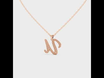  "U" Alphabet Lab Grown Diamond Pendant with Chain. Available in 9K, 14K, 18K Yellow, White, Rose Gold & 950 Platinum. Ethical luxury worldwide.