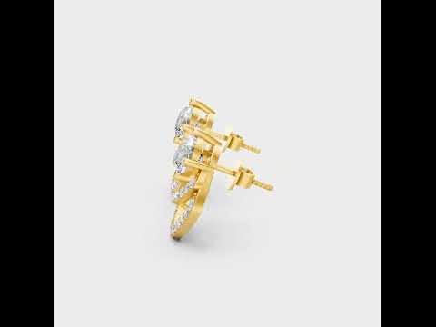 GLI / IGI Certified 3.41 Ct Total Round Cut Lab-Grown Diamond Stud Earrings (1.705 Ct Each) in 9K, 14K, 18K Yellow, Rose, White Gold & 950 Platinum.