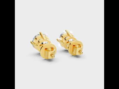 Ethical Lab Grown Diamond Stud Earrings In Yellow White Rose Gold