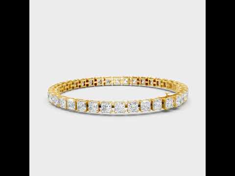 15.22 Ct Princess Cut Lab-Grown Diamond Tennis Bracelet