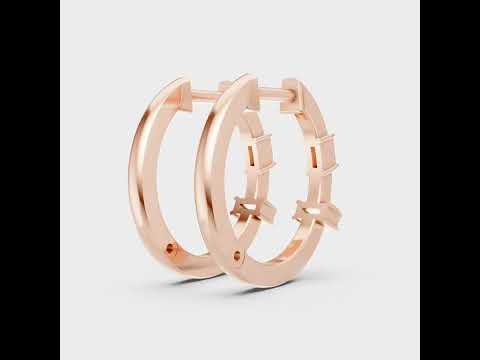 Designer Lab Diamond Hoop Earrings In Yellow Gold Contemporary Look