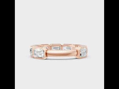 2.37 Ct Emerald Cut Lab-Grown Diamond Eternity Band in