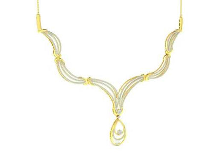 5.13 Ct Round Cut Lab Grown Diamond Necklace Set In