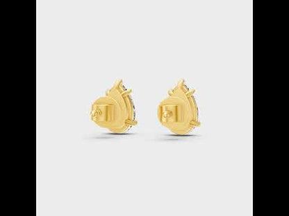 2–10 Ct Pear Cut Lab-Grown Diamond Stud Earrings (1–5 Ct Each) in 9K, 14K, 18K Yellow, White, Rose Gold or 950 Platinum. IGI Certified ethical luxury fine jewelry.