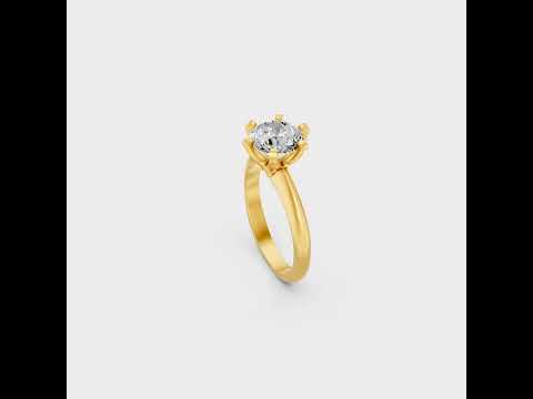 Discover ethical luxury with our Certified 1.50 Carat Round-Cut Lab-Grown Diamond Solitaire Ring. Expertly crafted in 9K, 14K, 18K Gold or 950 Platinum.