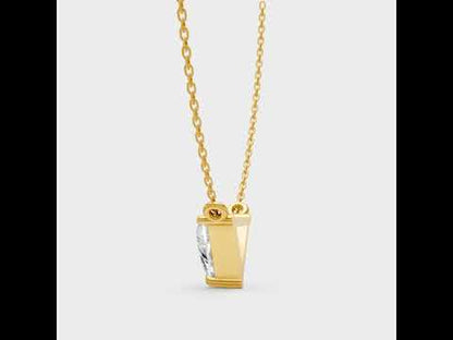 0.74 Ct Triangle Lab-Grown Diamond Pendant With Chain in