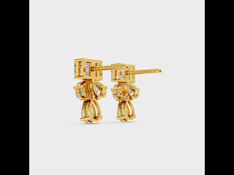 A 360-degree high-definition video showcase detailing the captivating Brilliant Sparkle of 2.06 Carat Emerald and Pear Cut Lab-Grown Diamond Stud Earrings, sweeping through 9K, 14K, 18K Yellow, White, Rose Gold, and 950 Platinum options to highlight the ultimate in Ethical Luxury Fine Jewelry.
