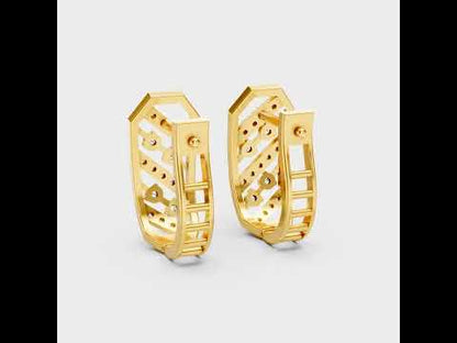Round Cut Lab-Grown Diamond Hoop Earrings