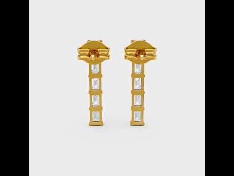 Emerald Cut Lab Grown Diamond Stud Earrings