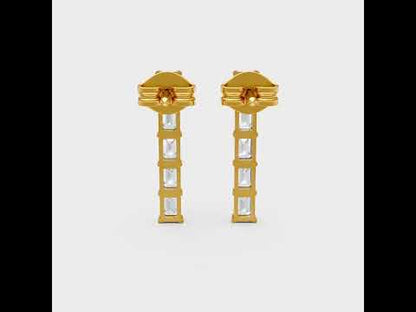 Emerald Cut Lab Grown Diamond Stud Earrings