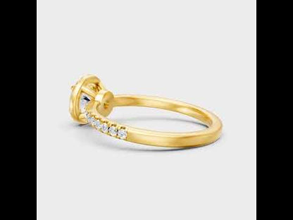 Round Cut Lab Grown Diamond Halo Ring in