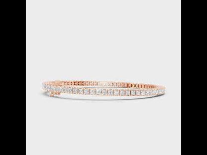 4.56 Ct Lab-Grown Princess Cut Diamond Tennis Bracelet in