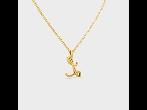 Shop our custom "L" Alphabet Lab Grown Diamond Pendant with Chain. Available in 9K, 14K, 18K Yellow, White, Rose Gold & 950 Platinum. Ethical luxury worldwide.