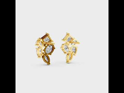 Statement elegance: 2.40 Carat Multishape Lab-Grown Diamond Stud Earrings in Princess, Pear, Oval & Marquise. Custom Gold & 950 Platinum. Shop now!