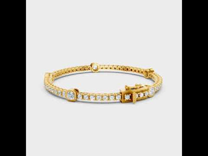4.42 Ct Lab Grown Cushion & Round Diamond Tennis Bracelet in
