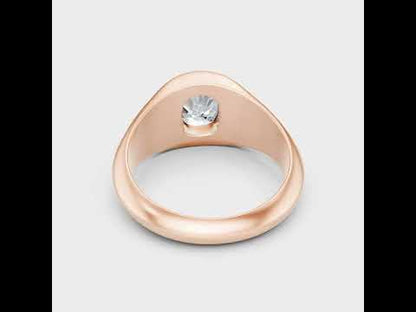 1.91 Ct Cushion Half Moon Round Lab Grown Diamond Solitaire Men's Ring In 9K 14K 18K Yellow White Rose Gold Or 950 Platinum. Certified Ethical Engagement Ring With Brilliant Sparkle.