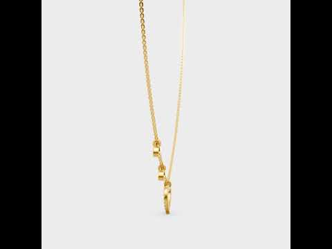 Classic 14K Yellow Gold Solitaire Charm Featuring A Round Lab Diamond