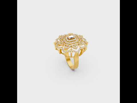 A cinematic 360-degree video showcase highlighting the incredible Brilliant Sparkle of a 0.81 Carat Emerald and Round Cut Lab-Grown Diamond Cocktail Ring, rotating fluidly in 9K, 14K, 18K Yellow, White, Rose Gold, and 950 Platinum settings to display the pinnacle of Ethical Luxury Fine Jewelry.