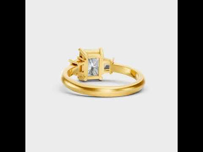 Radiant & Trapezoid Lab-Grown Diamond Ring in