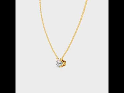 1 Carat Round Lab Grown Diamond Pendant With Chain in