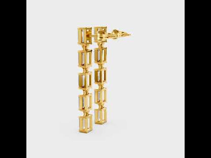 Emerald Cut Lab-Grown Diamond Drop Earrings in