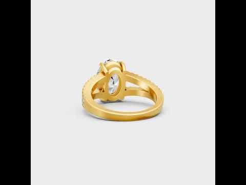 Discover ethical luxury with our Certified 4.52 Ct Oval and Round-Cut Lab-Grown Diamond Solitaire Ring with Accents. Expertly crafted in Gold or Platinum.