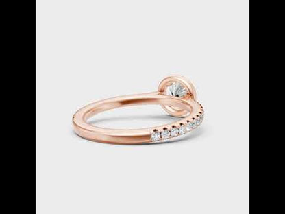 Round Cut Lab Grown Diamond Halo Ring in