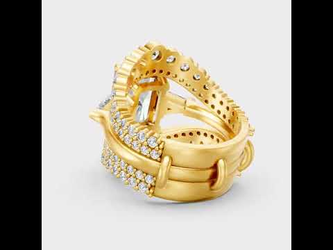 5.06 Ct Multi shape (Radiant, Triangle & Round Cut) Lab-Grown Diamond Solitaire Ring With Accents in 9K, 14K, 18K Yellow, White, Rose Gold or 950 Platinum. Ethical luxury fine jewelry with exceptional brilliance.