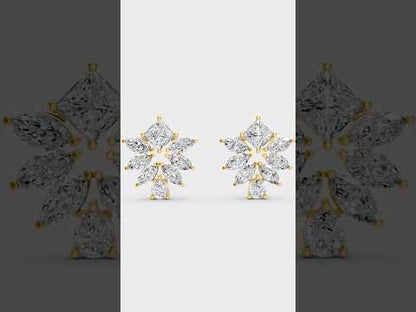 A 360-degree high-definition video showcase detailing the captivating Brilliant Sparkle of 2.30 Carat Princess, Pear, and Marquise Cut Lab-Grown Diamond Stud Earrings, sweeping through 9K, 14K, 18K Yellow, White, Rose Gold, and 950 Platinum options to highlight the ultimate in Ethical Luxury Fine Jewelry.