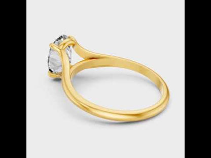 1 To 5 Ct Oval Cut Lab Grown Diamond Ring In 9K 14K 18K Yellow White Rose Gold Or 950 Platinum.