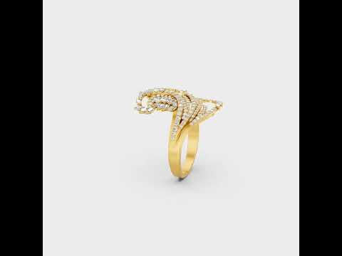 A cinematic 360-degree video showcase highlighting the incredible Brilliant Sparkle of a 1.38 Carat Marquise and Round Cut Lab-Grown Diamond Cocktail Ring, rotating fluidly in 9K, 14K, 18K Yellow, White, Rose Gold, and 950 Platinum settings to display the pinnacle of Ethical Luxury Fine Jewelry.