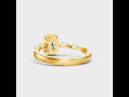 Oval & Marquise Cut Lab Grown Diamond Engagement Ring in