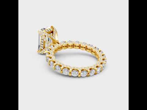 5.26 Ct Emerald & Round Cut Lab-Grown Diamond Eternity Ring in 9K, 14K, 18K Yellow, White, Rose Gold or 950 Platinum. Ethical luxury fine jewelry with timeless brilliance and refined sparkle.