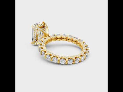 5.26 Ct Emerald & Round Cut Lab-Grown Diamond Eternity Ring in 9K, 14K, 18K Yellow, White, Rose Gold or 950 Platinum. Ethical luxury fine jewelry with timeless brilliance and refined sparkle.