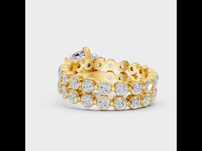 4.9 Ct Round Cut Lab-Grown Diamond Eternity Ring Set in 9K, 14K, 18K Yellow, White, Rose Gold or 950 Platinum. Ethical luxury fine jewelry with timeless brilliance.