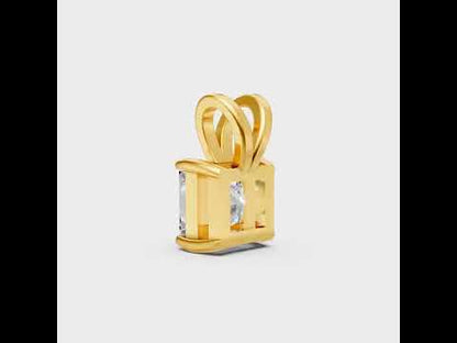 Princess-Cut Lab-Grown Diamond Pendant Without Chain in