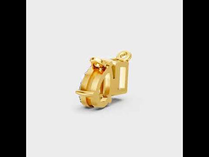Emerald & Pear Toi-Et-Moi Lab-Grown Diamond Pendant Without Chain in