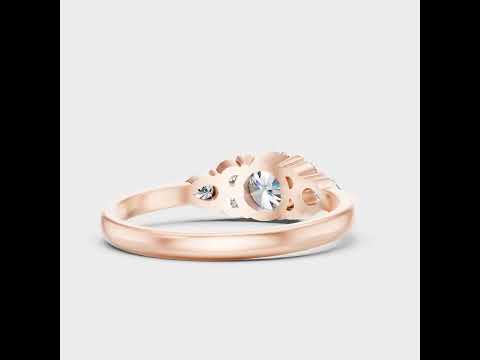 1.53 Ct Round & Pear Cut Lab-Grown Diamond Engagement Ring in 9K, 14K, 18K Yellow, White, Rose Gold or 950 Platinum. Ethical luxury fine jewelry with brilliant sparkle, timeless elegance, and exceptional craftsmanship.