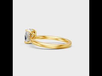 2.07 Ct Cushion Cut Lab Grown Diamond Hidden Halo Ring