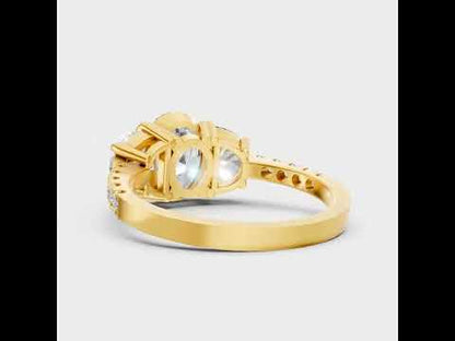 3.05 Carat Oval Diamond Ring In Yellow Gold Fine Jewelry