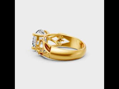 Round Cut Lab Grown Diamond Ring in