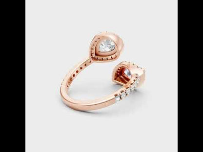 2.63 Carat Lab Grown Diamond Toi-Et-Moi Halo Ring in