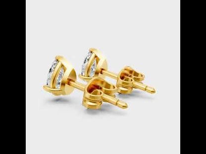 1 Ct Total Lab-Grown Pear Cut Diamond Stud Earrings (0.50 Ct Each), Certified. Crafted In Hallmark 9K, 14K, 18K Yellow, White & Rose Gold Or 950 Platinum. Ethical Luxury With Brilliant Sparkle &amp; Customization Available.