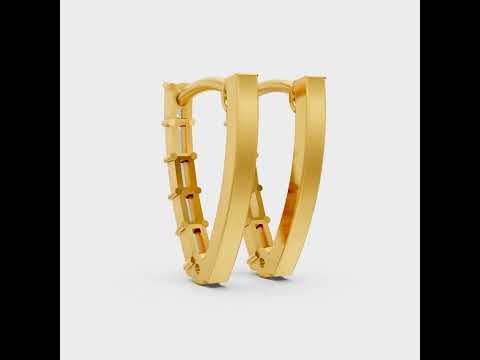 Baguette Cut Lab-Grown Diamond Hoop Earrings