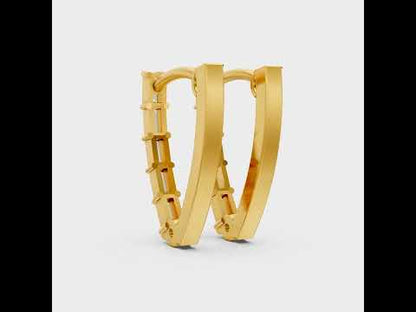 Baguette Cut Lab-Grown Diamond Hoop Earrings