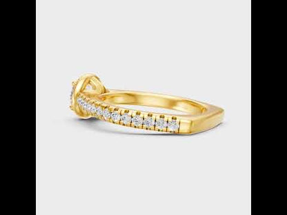 1.42 Ct Round Cut Lab Grown Diamond Halo Ring in