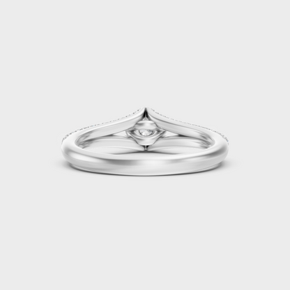 White Gold Round-Shaped Lab-Grown Diamond Ring With Hallmark Gold Quality