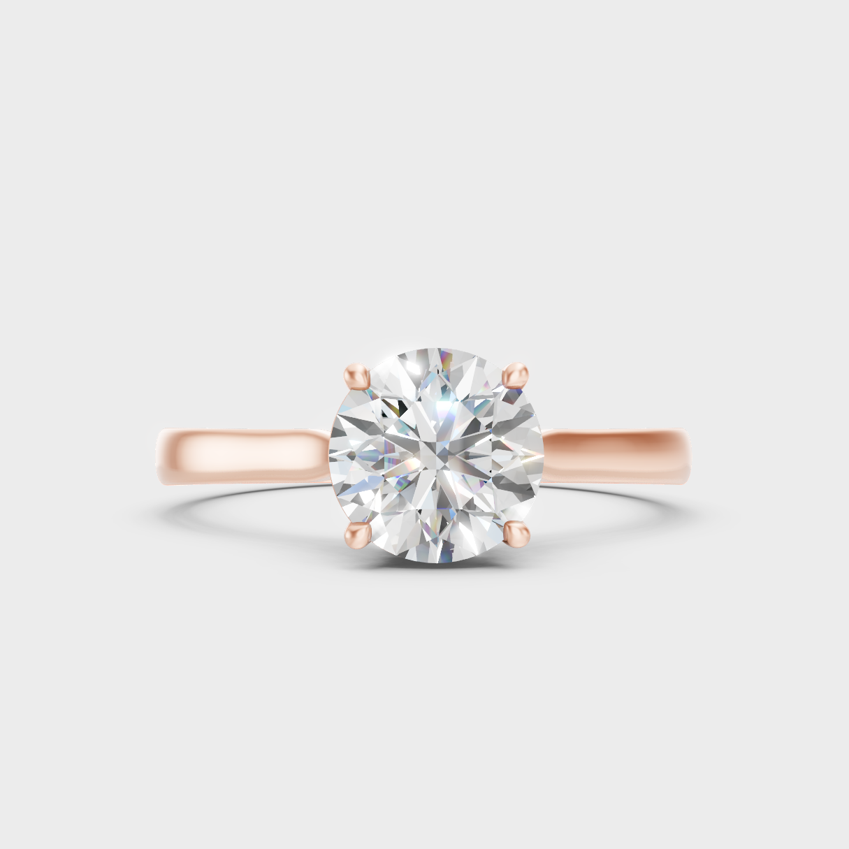 Unique Rose Gold Ring Featuring A Igi Certified Round Lab Diamond With Hidden Halo