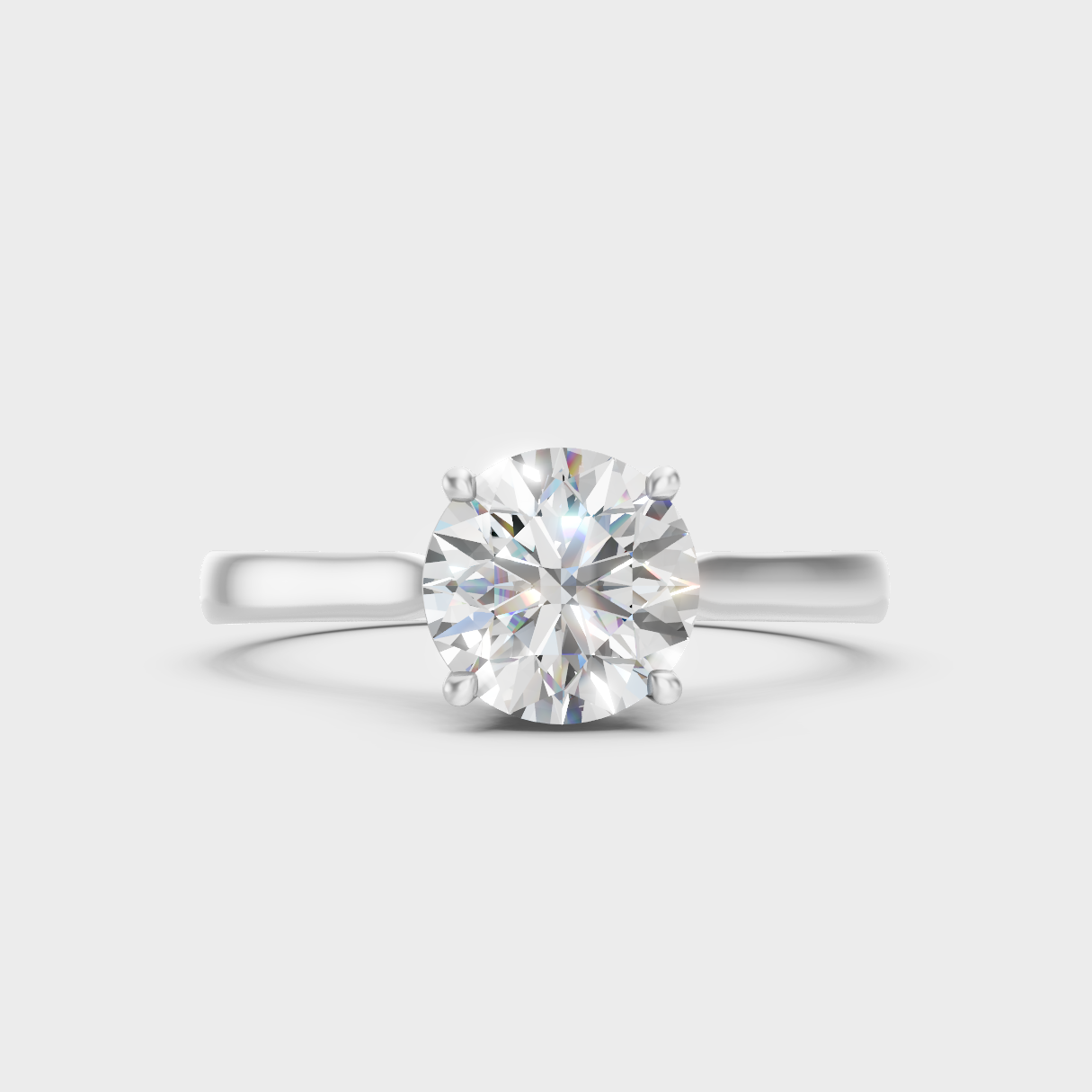 Premium 950 Platinum Round-Cut Lab-Grown Diamond Hidden Halo Engagement Ring